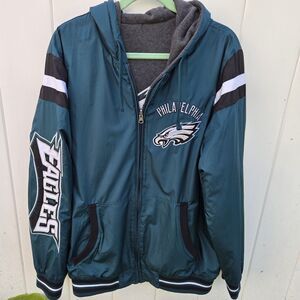 Philadelphia Eagles Hooded Reversible Jacket NFL Football Size XL